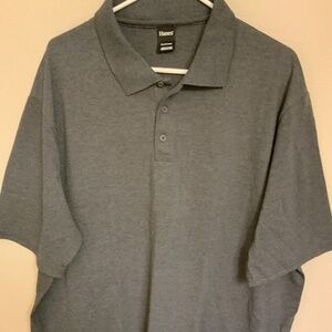 Men’s Hanes Gray Polo Shirt